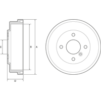 Delphi Ford Fiesta Rear Brake Drum | BF627 | GSF Car Parts