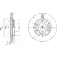 Delphi Front Vented Brake Disc Pair - 285mm Diameter | BG3193 | GSF Car Parts