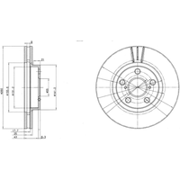 Delphi Toyota Avensis Front Vented Brake Disc Pair Coated - 260mm Diameter | BG3347C | GSF Car Parts