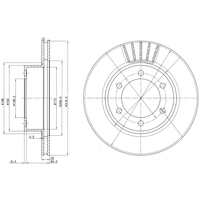 Delphi Toyota Land Cruiser Front Vented Brake Disc Pair - 319mm Diameter | BG3535 | GSF Car Parts