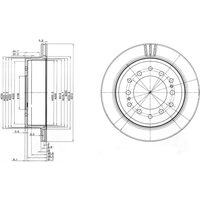Delphi Toyota Land Cruiser Rear Vented Brake Disc Pair - 312mm Diameter | BG3557 | GSF Car Parts