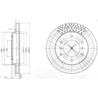 Delphi Front Vented Brake Disc Pair - 290mm Diameter | BG3812 | GSF Car Parts