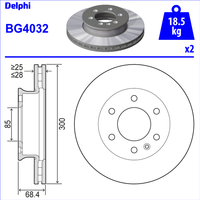 Delphi Mercedes-Benz Sprinter Front Vented Brake Disc Pair - 300mm Diameter | BG4032 | GSF Car Parts