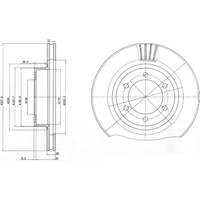 Delphi Toyota Land Cruiser Front Vented Brake Disc Pair - 338mm Diameter | BG4052 | GSF Car Parts