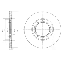 Delphi Ford Transit Rear Solid Brake Disc Pair - 280mm Diameter | BG4075 | GSF Car Parts