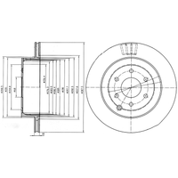 Delphi Nissan Pathfinder Rear Vented Brake Disc Pair - 307.5mm Diameter | BG4174 | GSF Car Parts