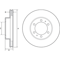 Delphi Toyota Fj Cruiser Front Vented Brake Disc Pair - 319mm Diameter | BG4557 | GSF Car Parts
