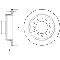 Delphi Toyota Land Cruiser Rear Vented Brake Disc Pair Coated - 312mm Diameter | BG4747C | GSF Car Parts