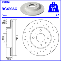 Delphi Rear Solid Brake Disc Pair | BG4936C | GSF Car Parts