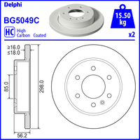 Rear Solid Brake Disc - 298mm Diameter Delphi Fits: MERCEDES SPRINTER