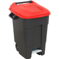 SEALEY Refuse/wheelie Bin With Foot Pedal 100L - Red | BM100PR | GSF Car Parts
