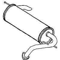 Rear Box/silencer A2a Fits: MITSUBISHI SHOGUN PININ