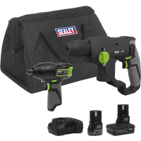 SEALEY 2 X 10.8V Sv10.8 Series Rotary Hammer Drill & Impact Driver Kit | CP108VCOMBO4 | GSF Car Parts