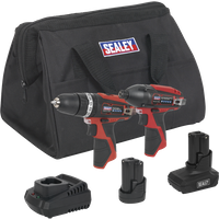 SEALEY 2 X 12V Sv12 Series Cordless Power Tool Combo Kit | CP1200COMBO6 | GSF Car Parts