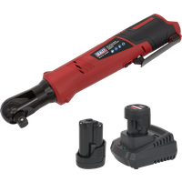 SEALEY Cordless Ratchet Wrench Kit 1/2"sq Drive 12V Sv12 Series - 2 Batteries | CP1209KIT | GSF Car Parts