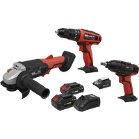 SEALEY 3 X Tool Cordless Combo Kit 20V Sv20 Series | CP20VCOMBO1 | GSF Car Parts
