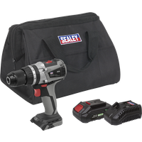 SEALEY Brushless Combi Drill Kit Ø13mm 20V 2Ah Sv20 Series | CP20VDDXKIT1 | GSF Car Parts