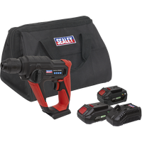 SEALEY Cordless Rotary Hammer Drill Kit 20V Sv20 Series Sds Plus - 2 Batteries | CP20VSDSKIT | GSF Car Parts