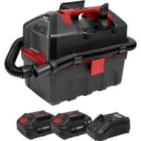 SEALEY Cordless Wet & Dry Vacuum Kit 2 Batteries - 20V 4Ah Sv20 Series | CP20VWDVKIT | GSF Car Parts
