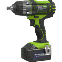SEALEY Cordless Impact Wrench 18V 3Ah Lithium-Ion 1/2"sq Drive Hi-Vis | CP400LIHV | GSF Car Parts