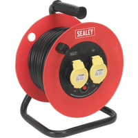 SEALEY Cable Reel 25M 2 X 110V 1.5mm² Heavy-Duty Thermal Trip | CR12515 | GSF Car Parts