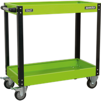 SEALEY Workshop Trolley 2-Level Heavy-Duty - Hi-Vis Green | CX109HV | GSF Car Parts