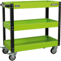 SEALEY Workshop Trolley 3-Level Heavy-Duty - Hi-Vis Green | CX110HV | GSF Car Parts