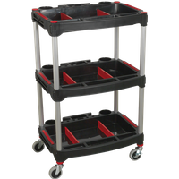 SEALEY Workshop Trolley 3-Level Composite With Parts Storage | CX313 | GSF Car Parts