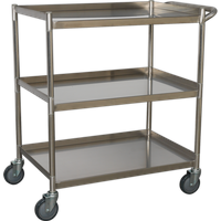 SEALEY Workshop Trolley 3-Level Stainless Steel | CX410SS | GSF Car Parts