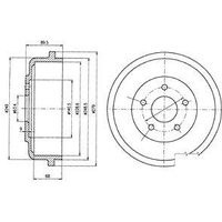 Delphi Brake Drum for Ford Tourneo Connect | BF488 | GSF Car Parts