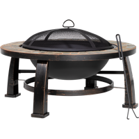 SEALEY Dellonda 30" Deluxe Traditional Style Fire Pit/fireplace/outdoor Heater - Slate | DG111 | GSF Car Parts
