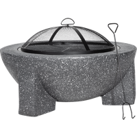 SEALEY Dellonda Round Mgo Fire Pit With Bbq Grill, Ø75Cm, Safety Mesh Screen - Dark Grey | DG191 | GSF Car Parts