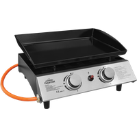 SEALEY Dellonda 2 Burner Portable Gas Plancha 5Kw Bbq Griddle, Stainless Steel | DG21 | GSF Car Parts