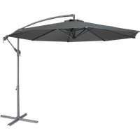 SEALEY Dellonda Ø3M Banana Parasol/umbrella For Garden, Patio With Crank Handle, 8 Ribs And Cover, Grey Canopy | DG264 | GSF Car Parts