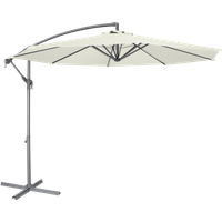 SEALEY Dellonda Ø3M Banana Parasol/umbrella For Garden, Patio With Crank Handle, 8 Ribs And Cover, Cream Canopy | DG265 | GSF Car Parts