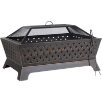 SEALEY Dellonda 35" Rectangular Outdoor Fire Pit, Antique Bronze Effect | DG44 | GSF Car Parts