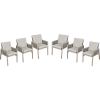 SEALEY Dellonda Fusion Garden/patio Dining Chair With Armrests, Set Of 6, Light Grey | DG49 | GSF Car Parts