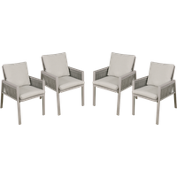 SEALEY Dellonda Fusion Garden/patio Aluminium Dining Chair With Armrests, Set Of 4, Light Grey | DG50 | GSF Car Parts