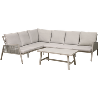 SEALEY Dellonda Fusion 4-Piece Outdoor Garden Corner Sofa & Coffee Table Set, Aluminium | DG57 | GSF Car Parts