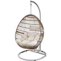 SEALEY Dellonda Egg Hanging Swing Chair, Wicker Rattan Basket, Steel Frame, Single | DG60 | GSF Car Parts