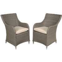SEALEY Dellonda Chester Rattan Wicker Garden Dining Chairs With Cushion, Brown | DG64 | GSF Car Parts
