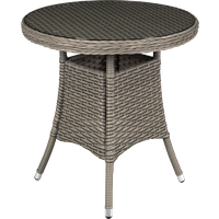 SEALEY Dellonda Chester Rattan Wicker Outdoor Bistro Table With Tempered Glass Top, Brown | DG65 | GSF Car Parts