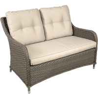 SEALEY Dellonda Chester Rattan Wicker Outdoor Lounge 2-Seater Sofa With Cushion, Brown | DG70 | GSF Car Parts