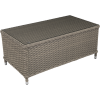 SEALEY Dellonda Chester Rattan Wicker Outdoor Coffee Table With Tempered Glass Top, Brown | DG71 | GSF Car Parts
