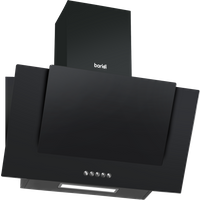 SEALEY Baridi 60Cm Angled Chimney Cooker Hood With Carbon Filters, Led Lamp, Energy Class B, Black Glass | DH129 | GSF Car Parts