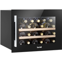 SEALEY Baridi 60Cm Built-In 28 Bottle Wine Cooler With Beech Wood Shelves And Internal Led Light, Black | DH205 | GSF Car Parts