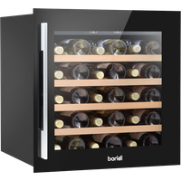 SEALEY Baridi 60Cm Built-In 36 Bottle Wine Cooler With Beech Wood Shelves And Internal Led Light, Black | DH206 | GSF Car Parts