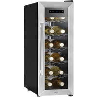 SEALEY Baridi 12 Bottle Wine Cooler With Digital Touchscreen Controls & Led Light, Stainless Steel | DH74 | GSF Car Parts