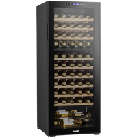 SEALEY Baridi 55 Bottle Dual Zone Wine Cooler, Fridge With Digital Touchscreen Controls, Wooden Shelves & Led Light, Black | DH93 | GSF Car Parts
