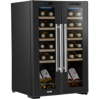SEALEY Baridi 24 Bottle Dual Zone Wine Cooler, Fridge, Touch Screen, Led Light Black And Mirror Glass Door | DH97 | GSF Car Parts